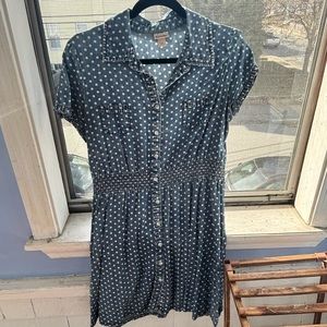 Denim Polka Dot Midi Dress